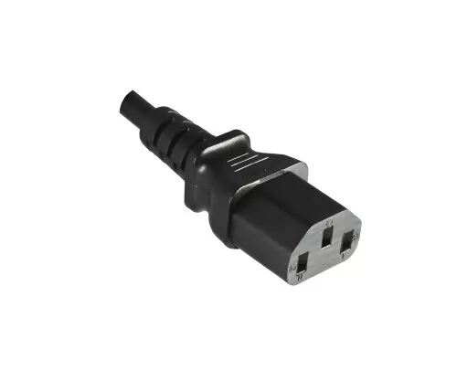 Cable de red Europa CEE 7/7 recto a C13, 1mm², VDE, negro, longitud 5,00m